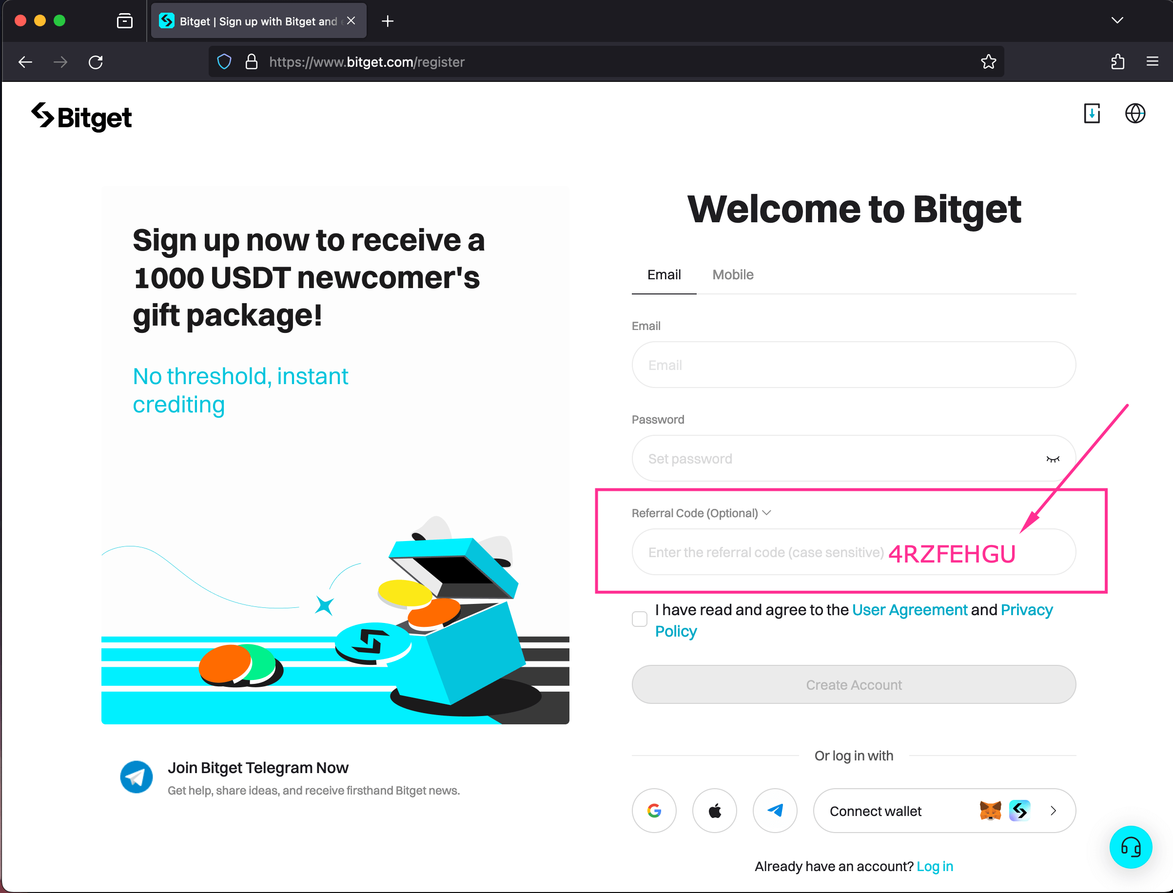 Bitget referral code