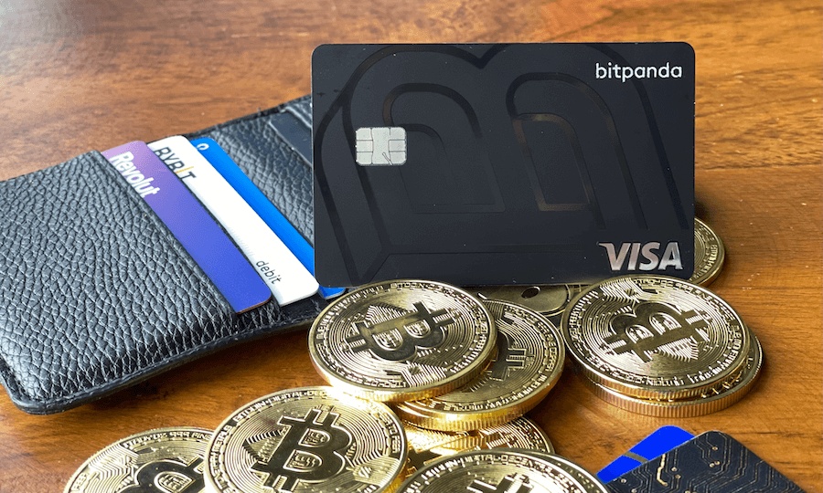 Your Bitpanda Card: black and distinctively designed, offering you the ease of spending crypto in real life.