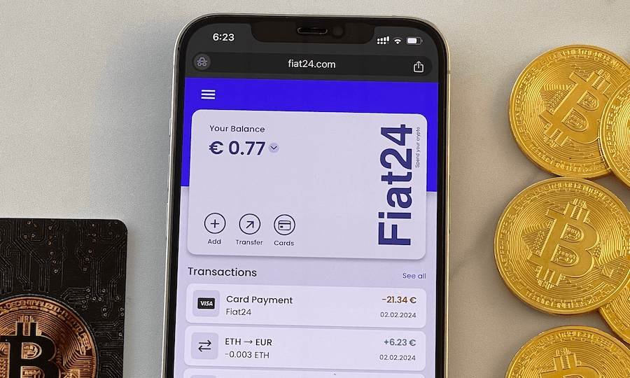 Your Fiat24 Card: Link any crypto wallet, obtain a Swiss IBAN, and enjoy exceptional service.
