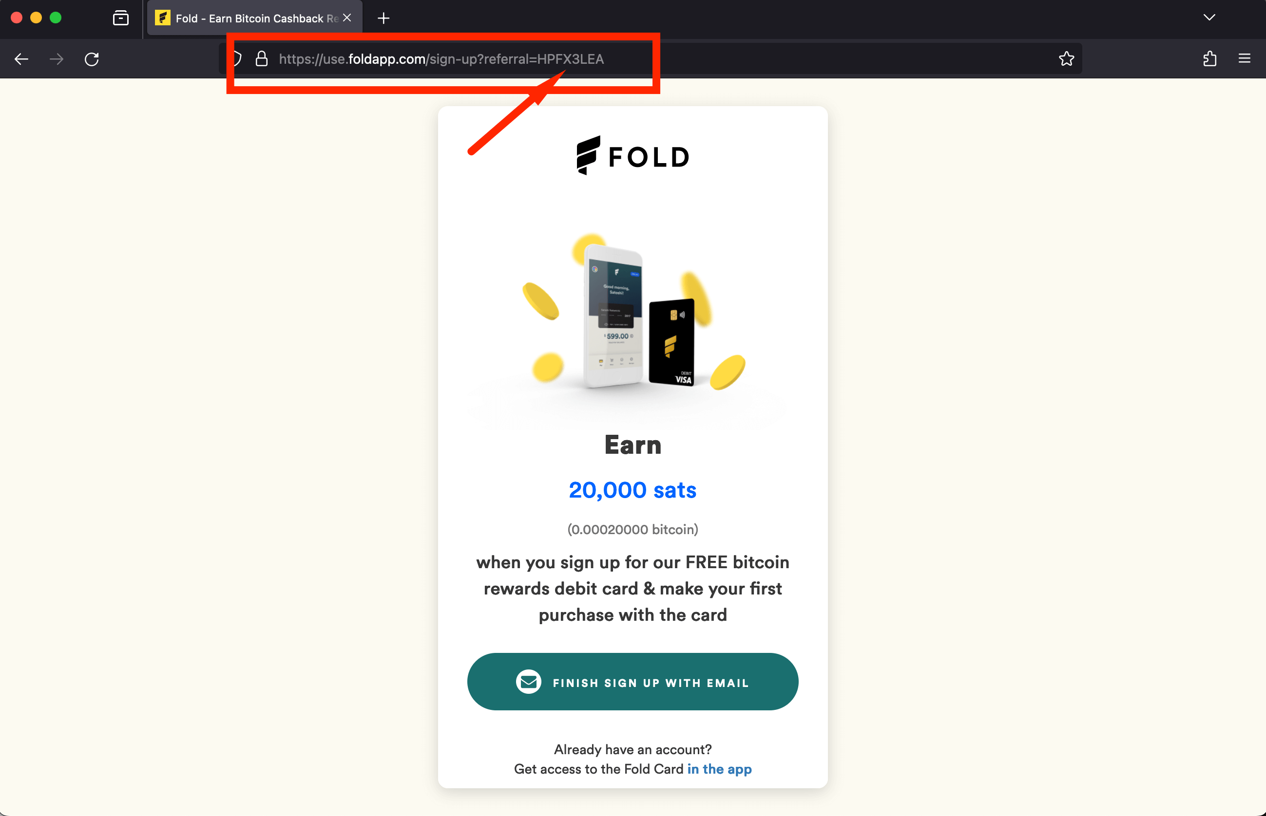 Fold referral code