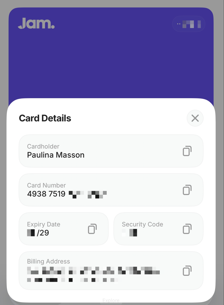 Back of Card