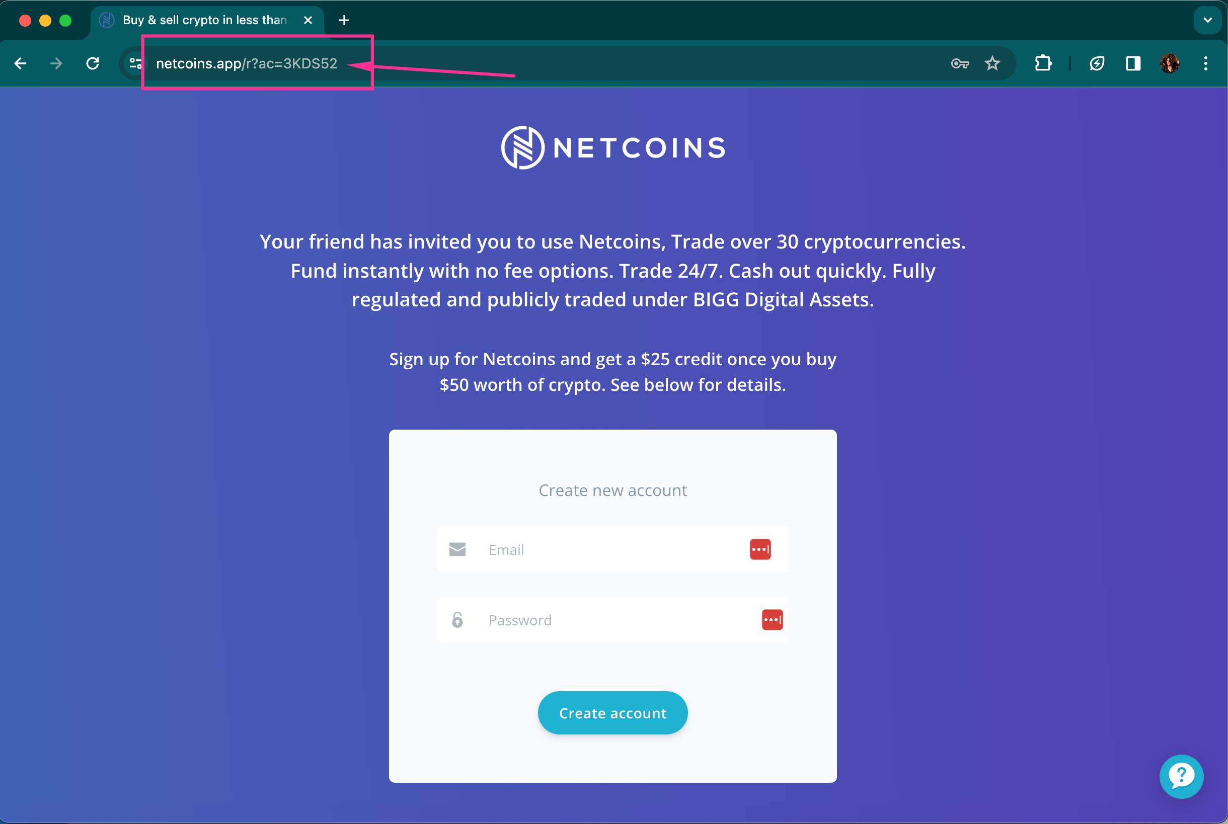 Netcoins referral code