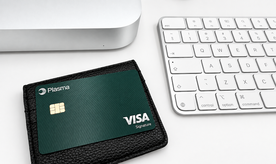 Your Plasma One Card: Enjoy up to 4% cashback, 0%-1% foreign exchange fees, and Apple Pay